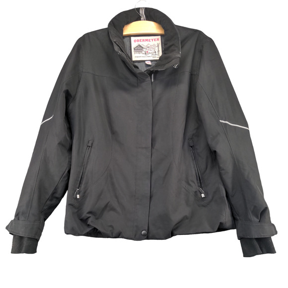 Obermeyer Women's Full Zip Thermore Insulated Ski Jacket Black Size 10 Winter - Picture 1 of 16